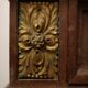 Empire style bedside table, marble tray, marble interior