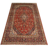 Vintage Persian Rug Handwoven Oriental Kashan Carpet- 362x244cm