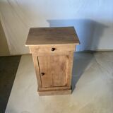 Bedside table or small storage unit in natural wood – country style