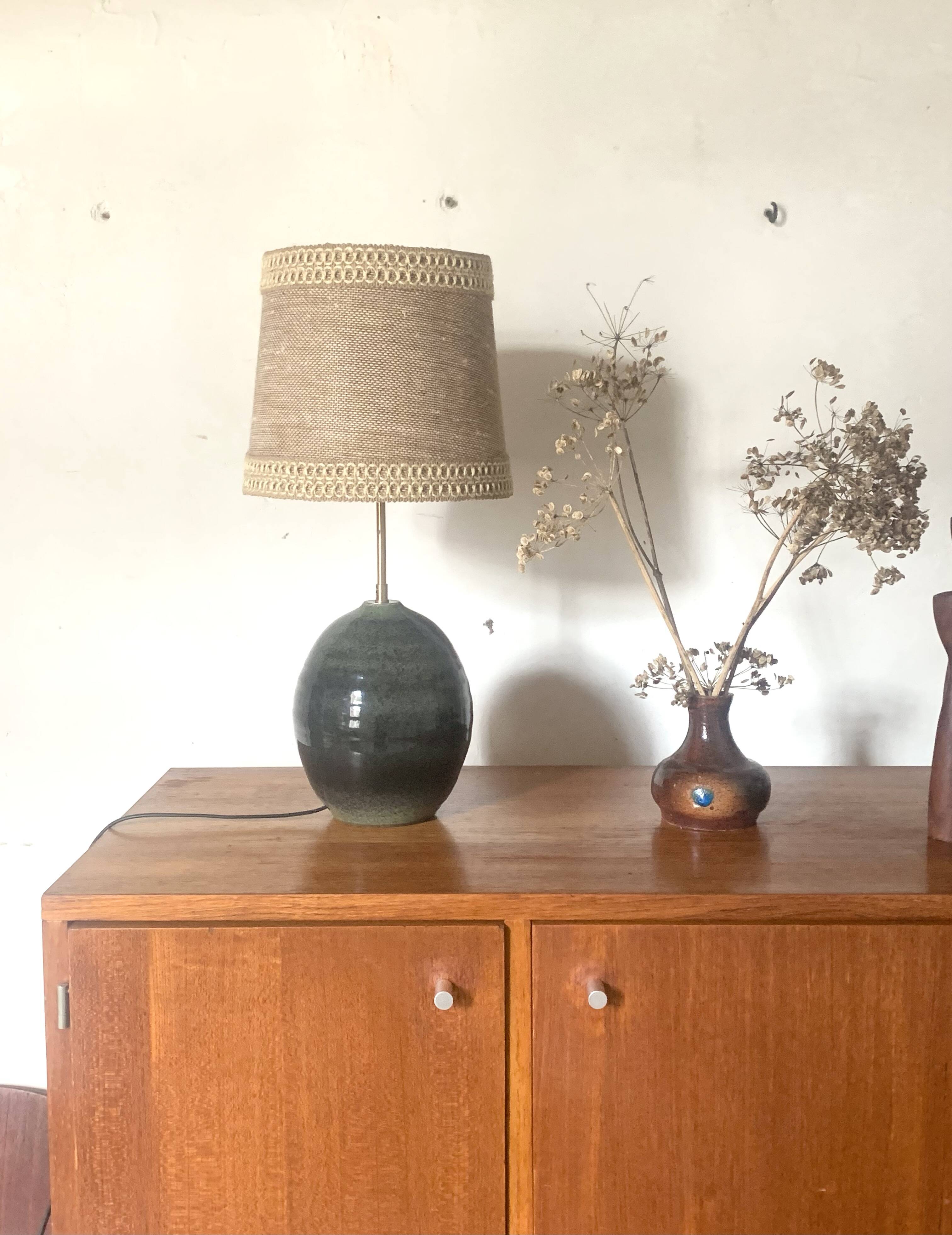 Vintage ceramic table lamp signed