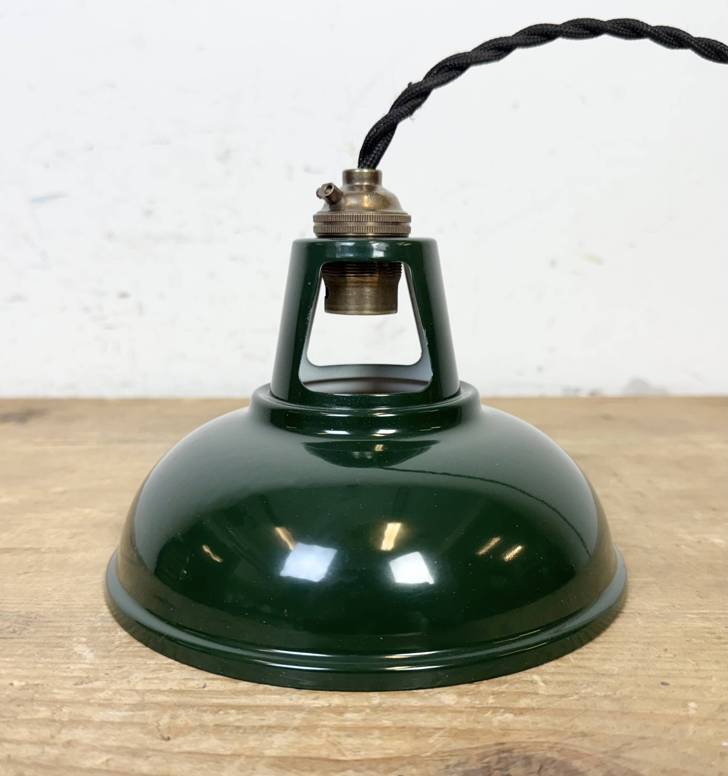 Vintage Industrial Green Painted Ceiling Lamp, 2000s