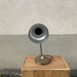 Antique desk lamp in gold metal Aluminor France vintage