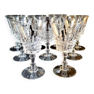 Set of 9 crystal glasses – Tuilerie model by Cristal d’Arques