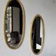 Pair of oval mirrors 1900 gilded stucco