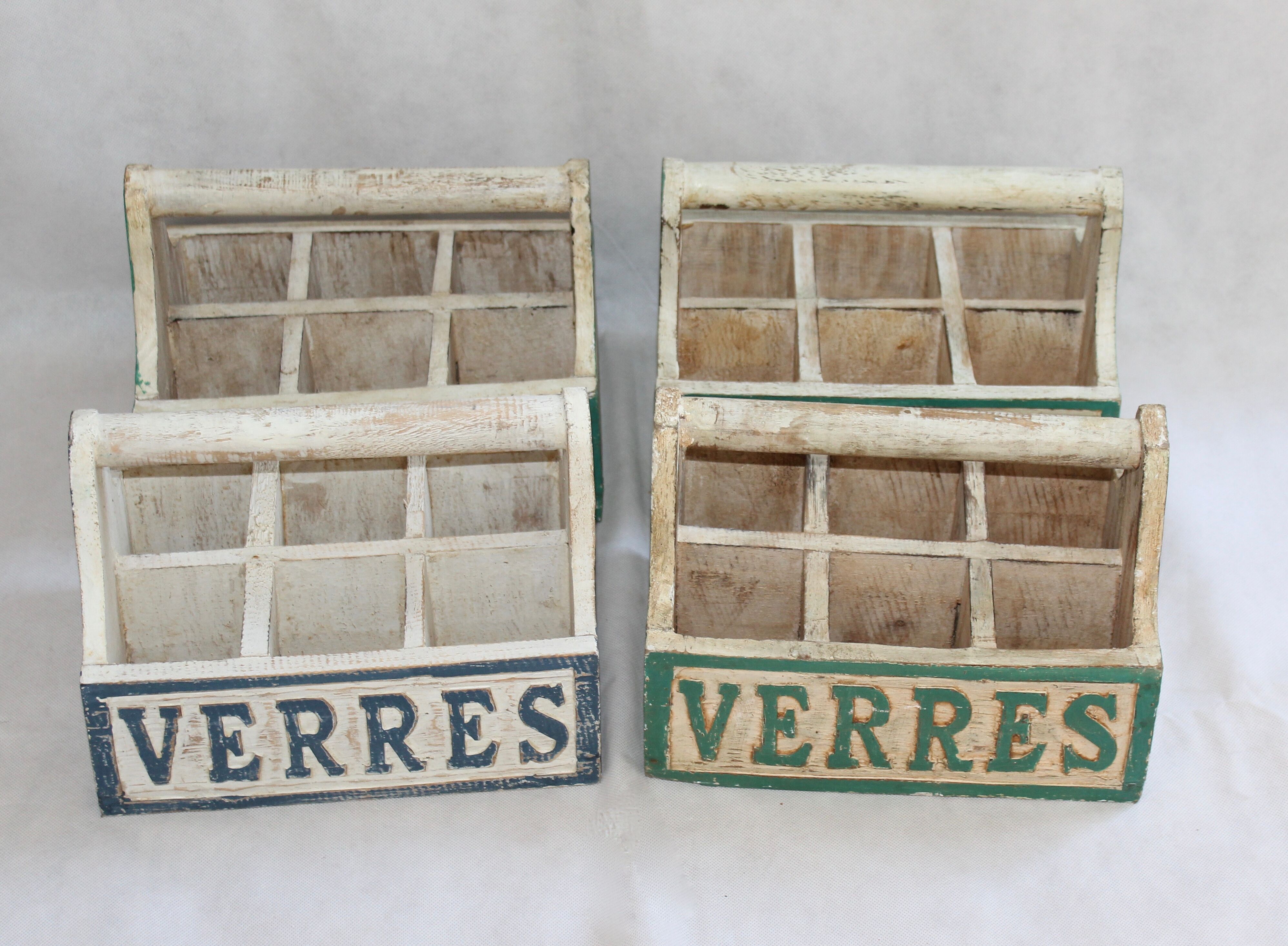 Lot of vintage wooden door-glass