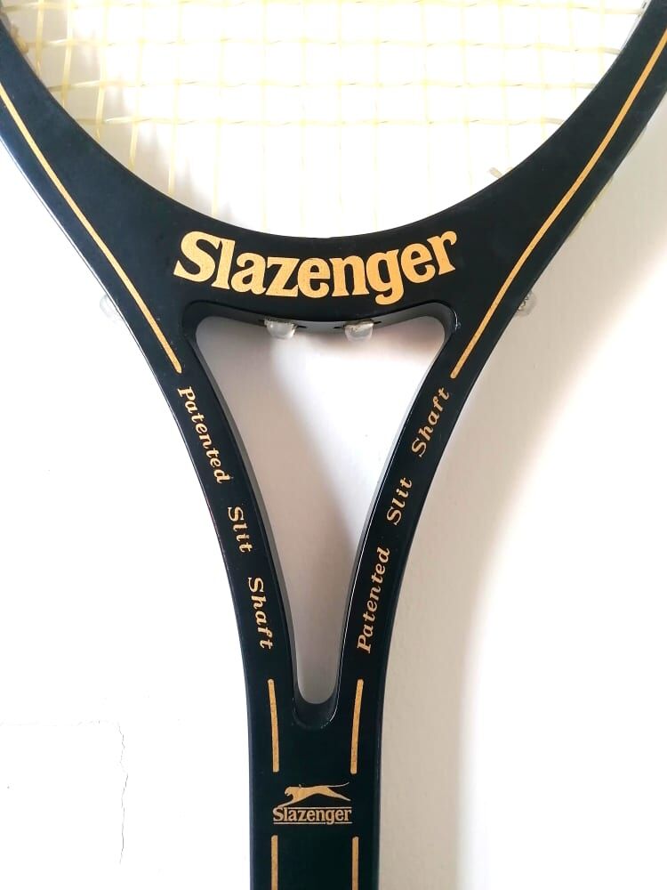 Slazenger, black panther tennis racket circa 1970
