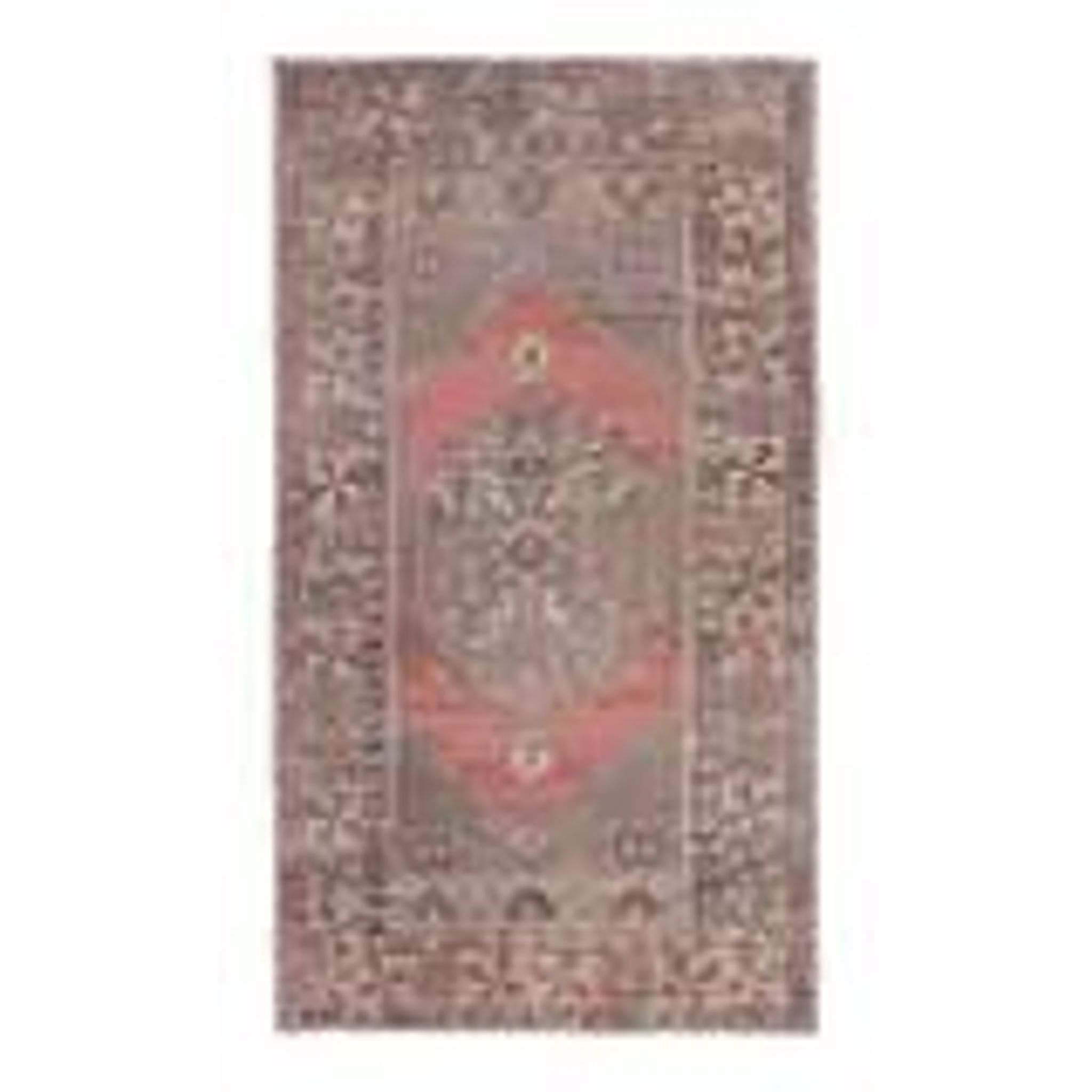 1970s Turkish Oushak Handmade Wool Cotton Brown Runner Rug 108x193