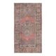 1970s Turkish Oushak Handmade Wool Cotton Brown Runner Rug 108x193