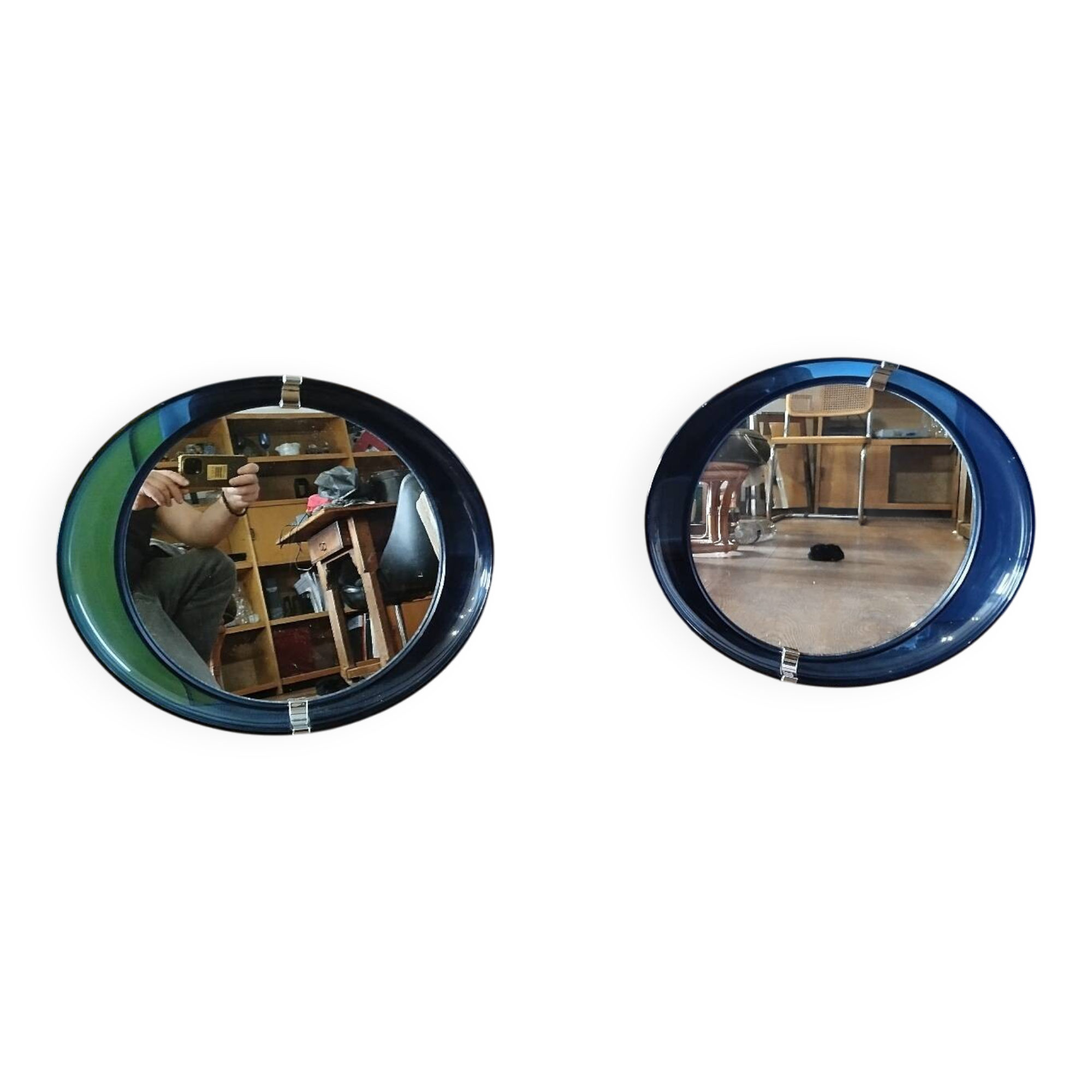 Paire de miroirs vintage plexiglas années 70