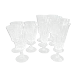 Set of 12 glasses of chiseled crystal