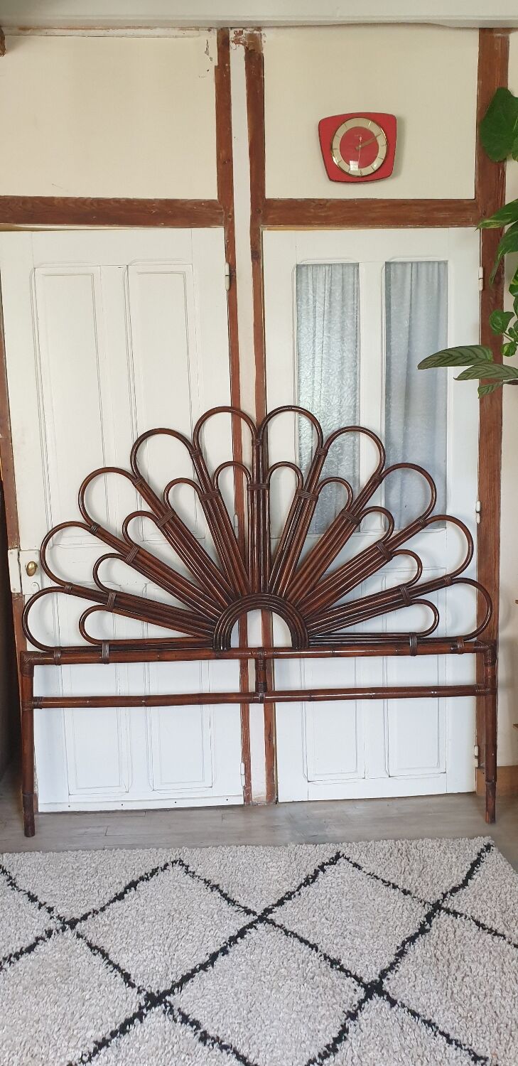Bamboo and rattan headboard