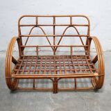 Vintage rattan pretzel sofa
