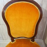 Antique Louis Philippe style padded chair - Wooden structure and horsehair padding - Color m