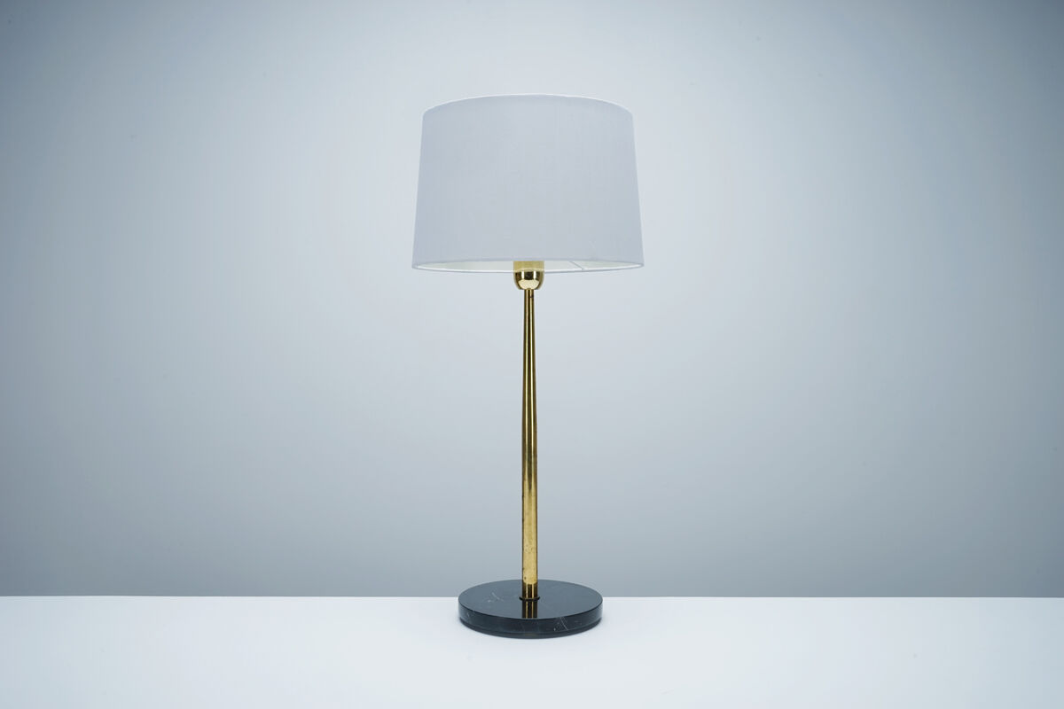 Scandinavian lamp in brass and marble circa 1950