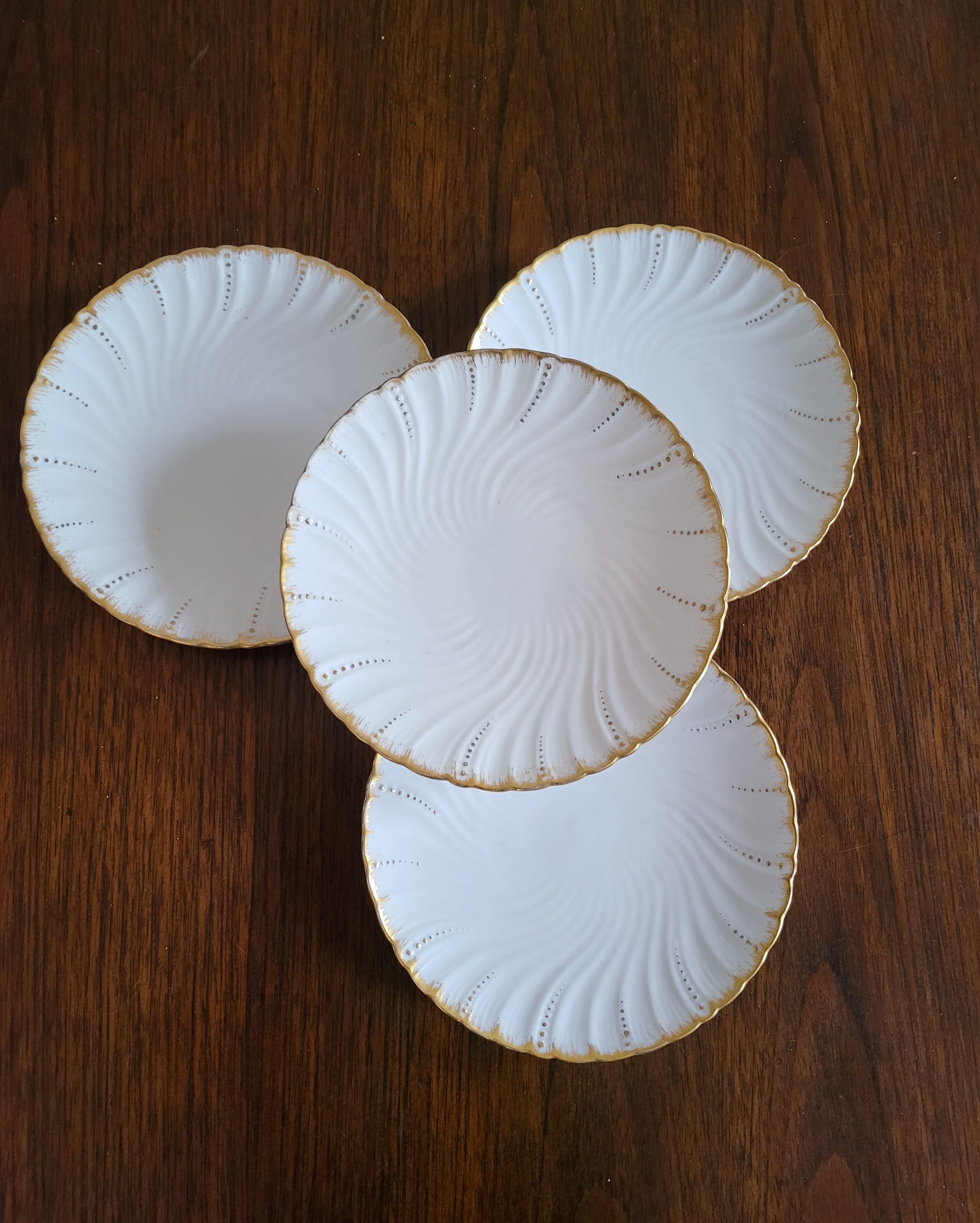 Lot de 4 Assiettes à pain ou à dessert en porcelaine Sarreguemines