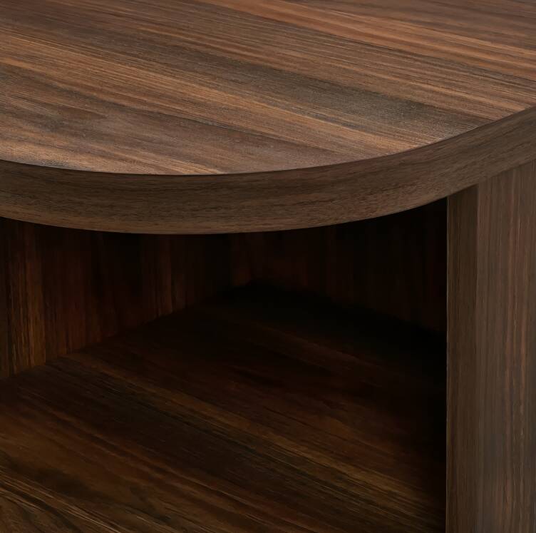 Buffet moderne à porte en verre cannelé avec extrémités incurvées et rangement