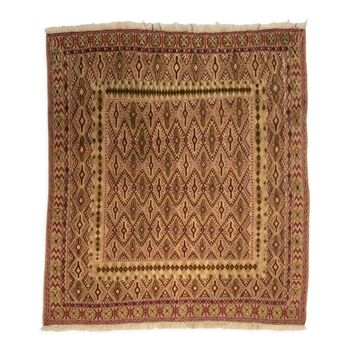 Tapis Kilim Afghan en laine noué et tissé à la main  110x95 cm