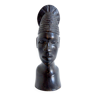 African head sculpture in ebony wood 1940s