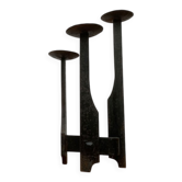 Mid-century brutalist wrought iron candlestick