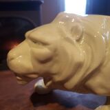 Ceramic lion statuette