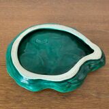 Plat Ancien Condimentier VALLAURIS Céramique Verte Art De La Table Vintage