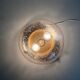 Flush glass shade with bubble pattern and brass base by Hillebrand, 1960s, Germany.