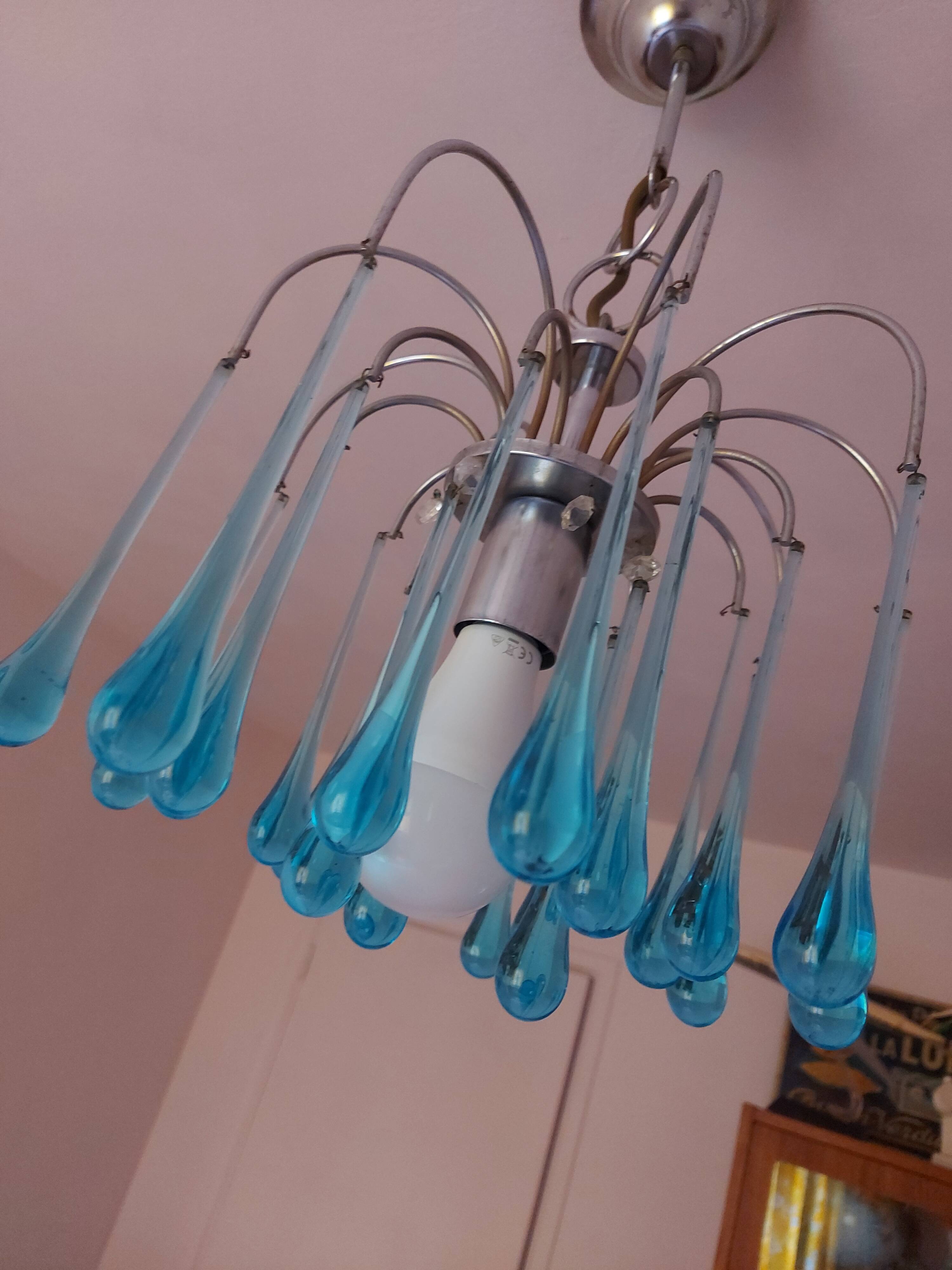 Chandelier Murano drops of water Paolo Venini