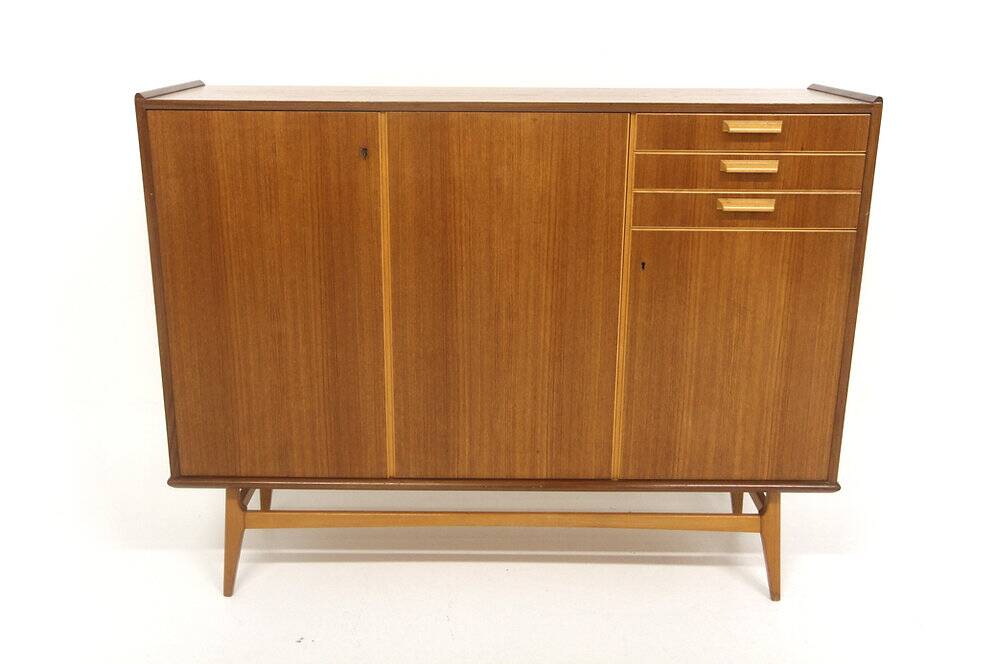 Scandinavian enfilade in teak and oak, Sweden, 1960.