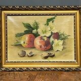 Still life with fruits and flowers.