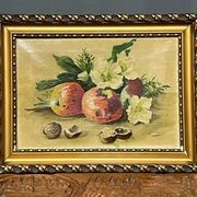 Nature morte aux fruits et fleurs.