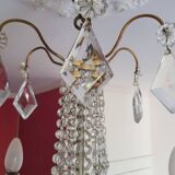 6-light hot air balloon chandelier with crystal pendants, late 19th century