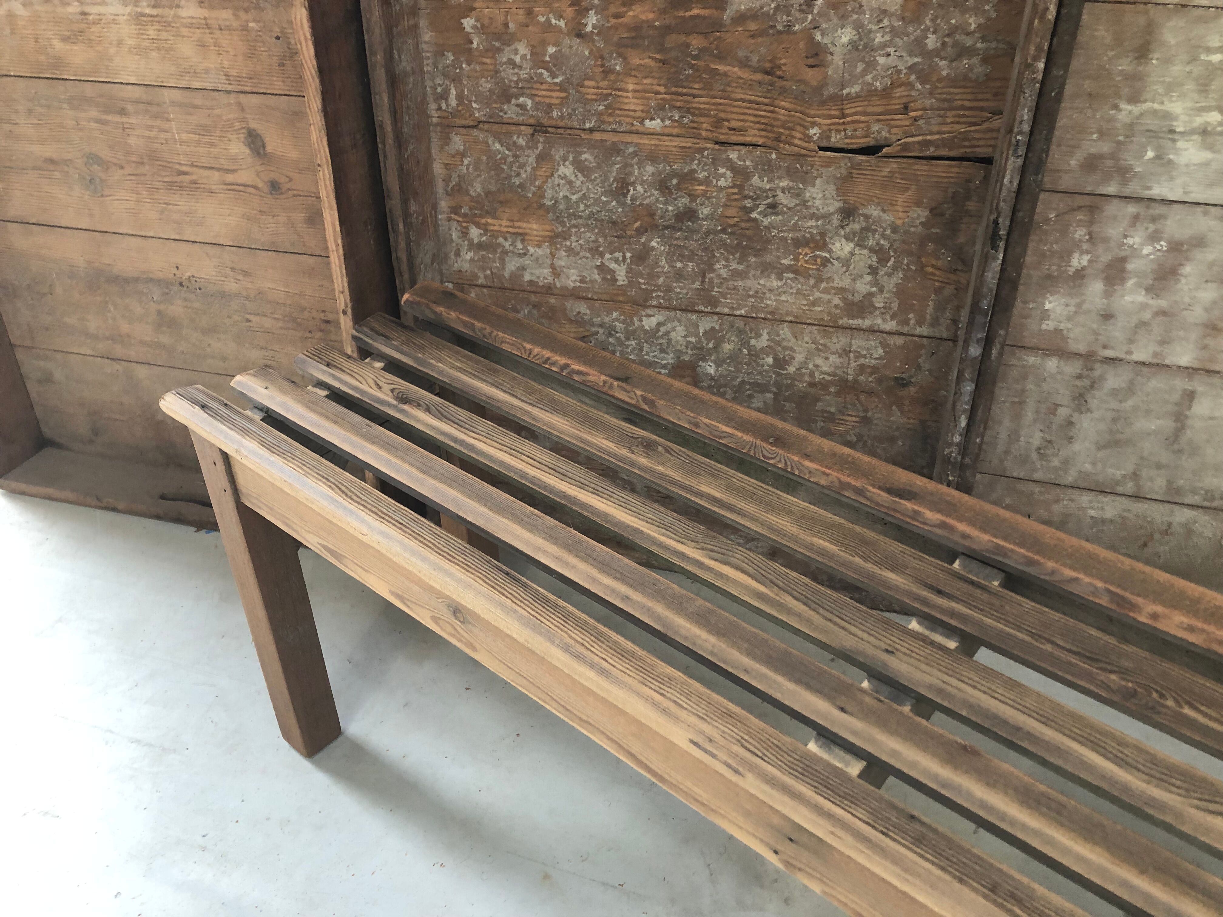 Slatted bench