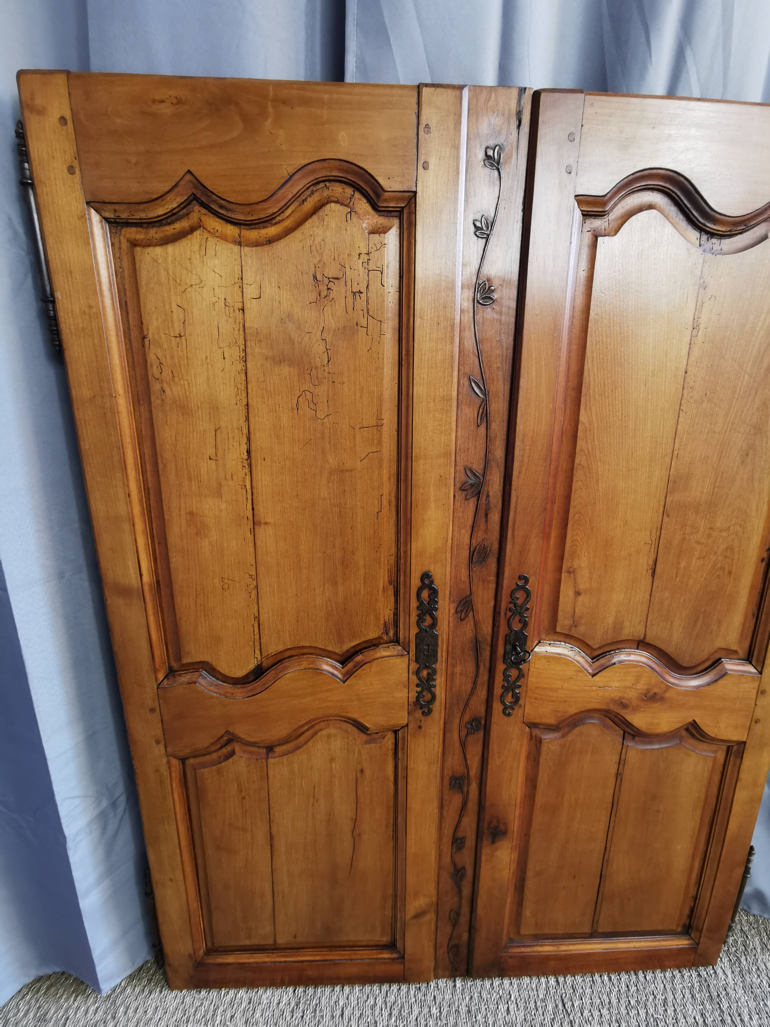 Paire de portes d'armoire ancienne XlXème