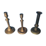 Lot of 3 18th 19th century table candlestick in bronze