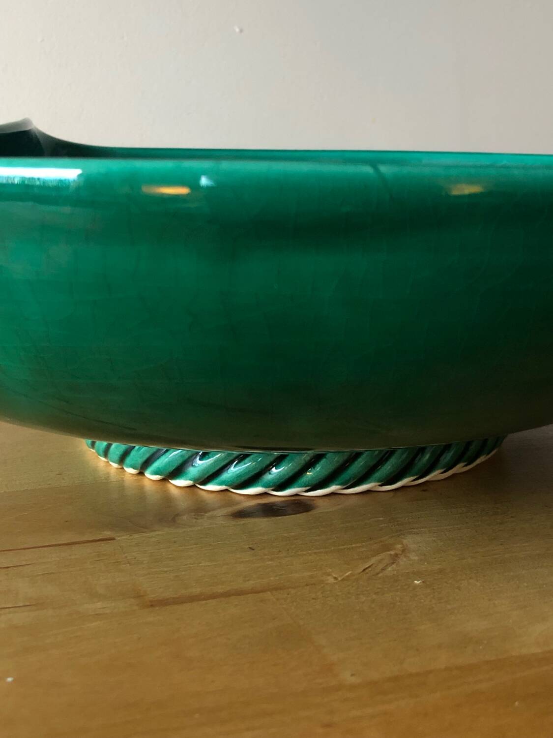 Large green ceramic cup Vallauris