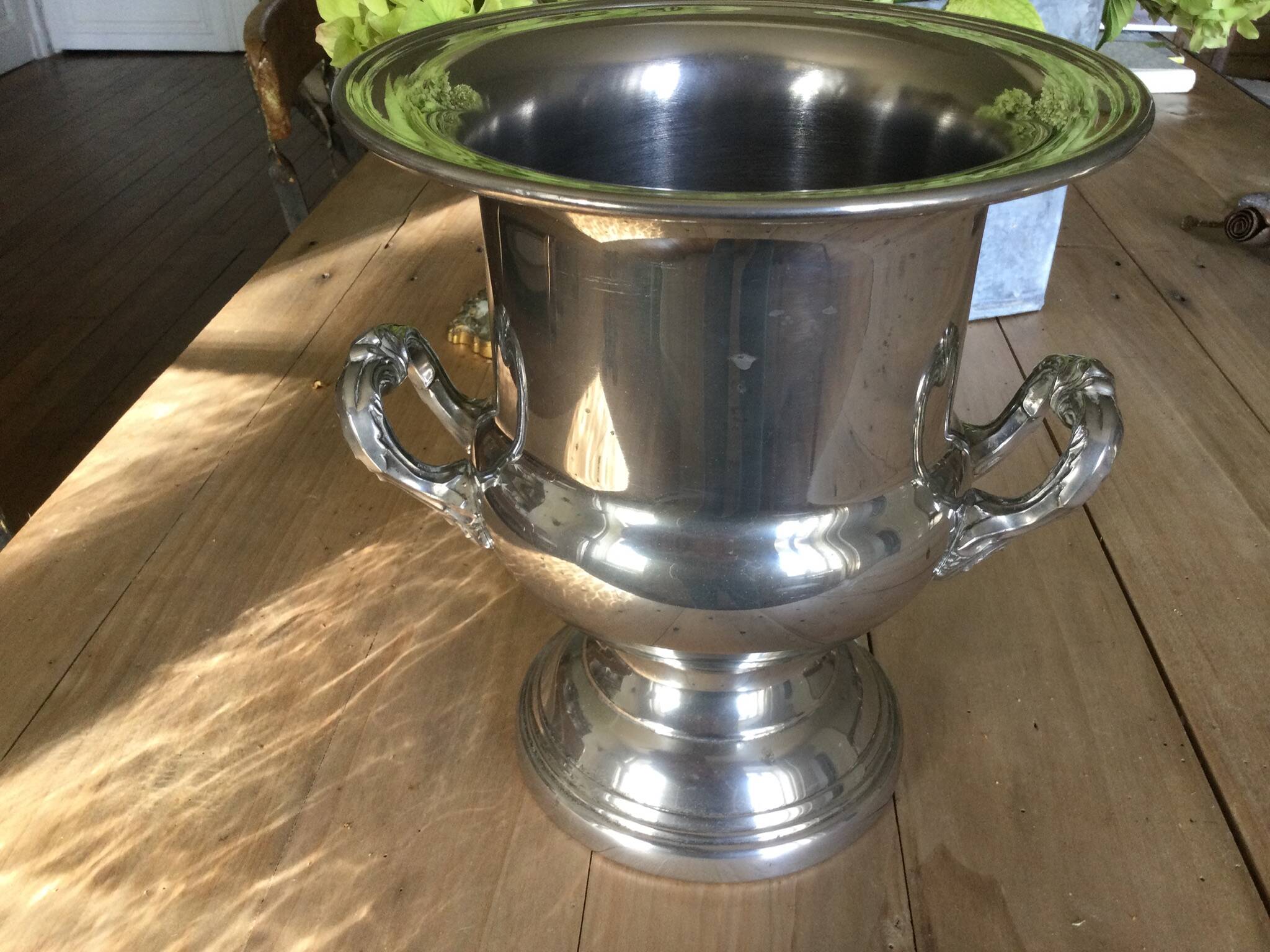 Seau à champagne métal argenté