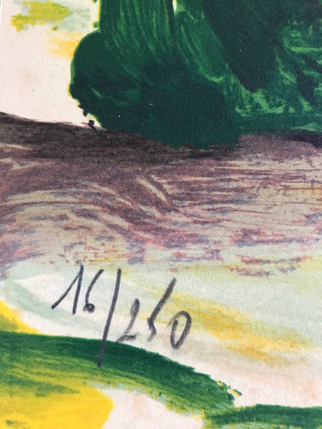 The countryside. original lithograph signed by françois d'arguin (1946)