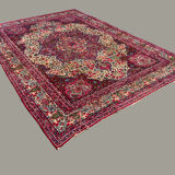 Tapis tribal antique 332x240 cm laine oriental tapis fait à la main rose, violet, vert