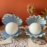Rare pair of vintage shell lamps