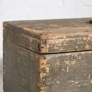 Petit coffre ancien en bois massif (c.1920) #73