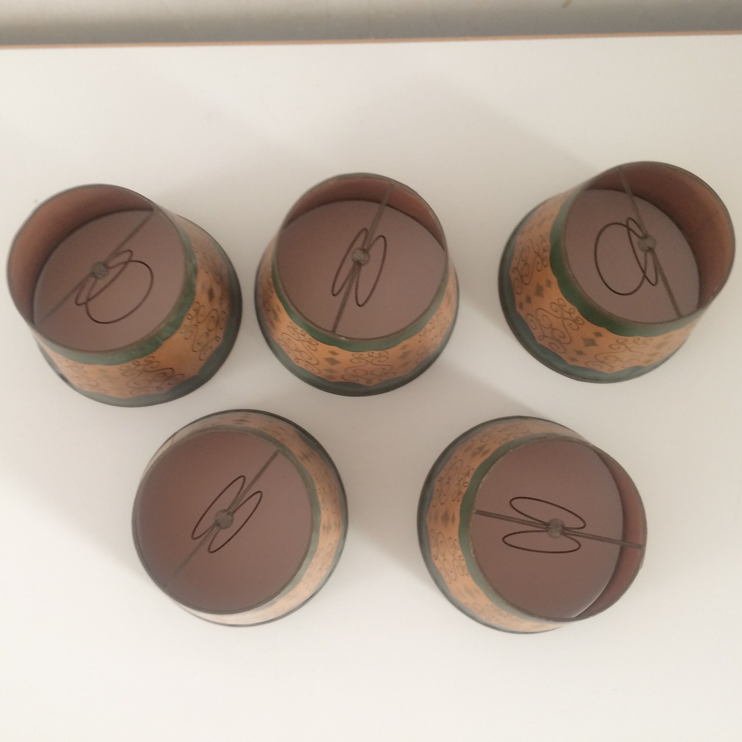 Set of 4 vintage clip lampshades, 5th offered