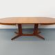 Vintage oval dining table Baumann from the 60s and 70s in teak with extension.