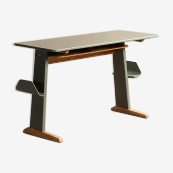 Casala school desk in massive beech renovated and restyled, circa 1960