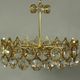 1970s Palwa Chandelier, gold plate and faceted crystals