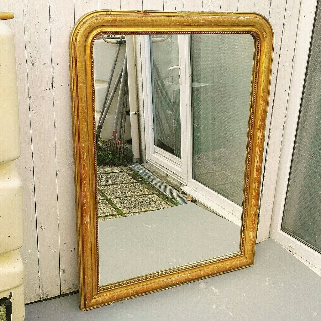 Mirror Louis Philippe 1900 gilded wood 135x 110 cm