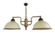 French Mid Century Bronze Effect Metal Double Billiard Light Glass Shades