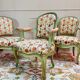 3 fauteuils en bois laqué de style Louis XV, XIXème siècle