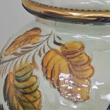 Beau vase peint main oiseau et feuilles H.Béquet numéroté 556