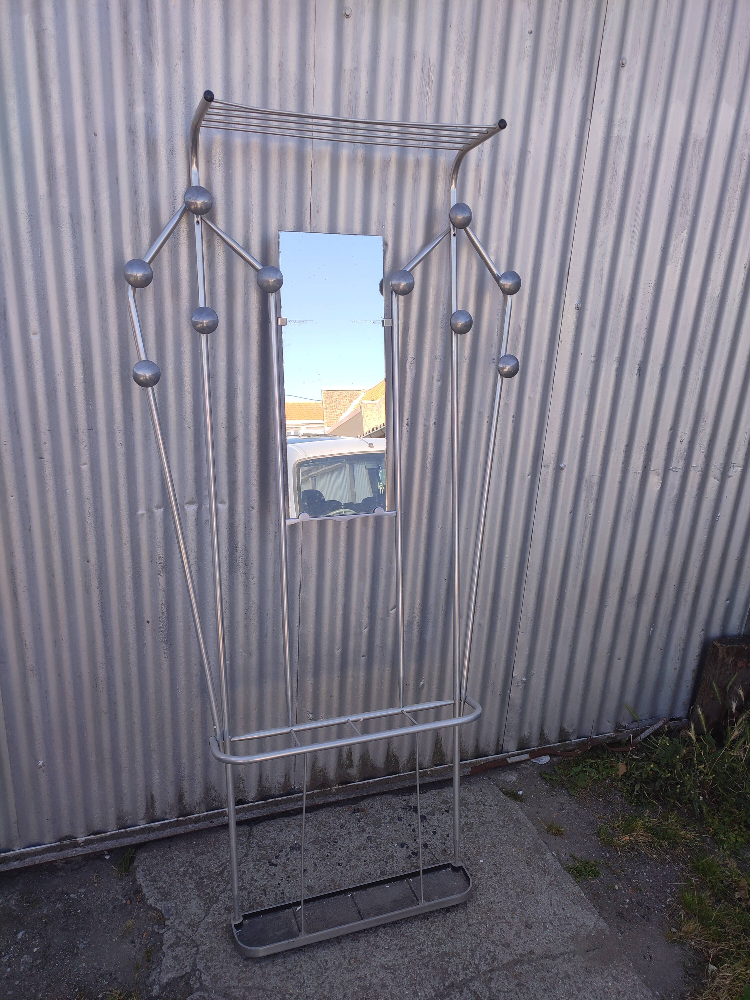 Coat rack and umbrellas aluminum 1950