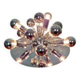 Sputnik ceiling light in chrome metal, Space Age style, 70s
